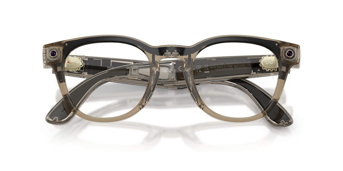 Ray-Ban Meta RW7002 Beige Tortora Trasparente — Lente Demo 3