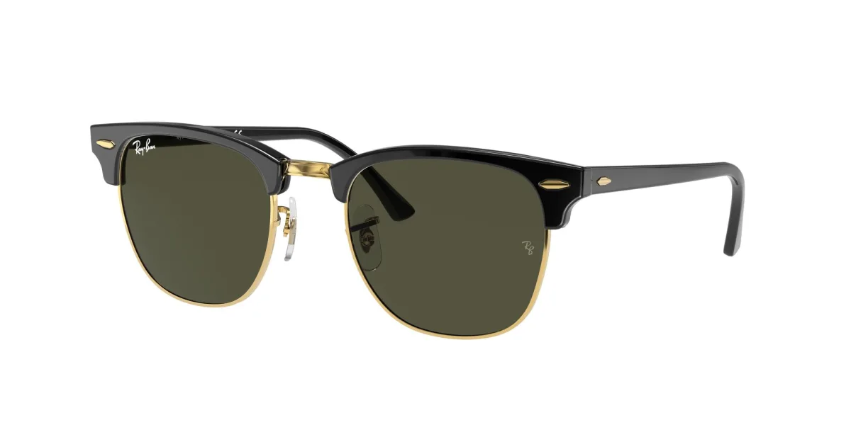 Ray-Ban Clubmaster Classic RB3016 nero su oro W0365