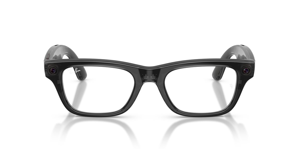 Ray-Ban Meta Wayfarer RW7001 Nero Trasparente — Lente Demo 4