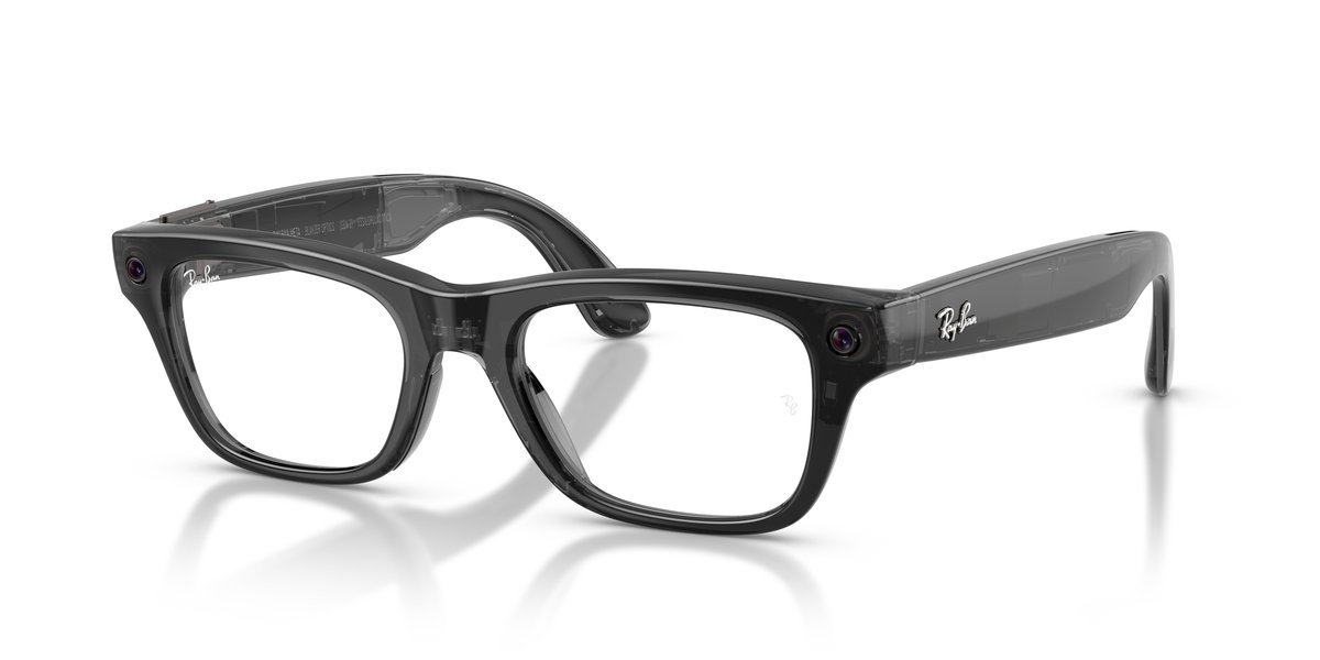 Ray-Ban Meta Wayfarer RW7001 Nero Trasparente — Lente Demo 6