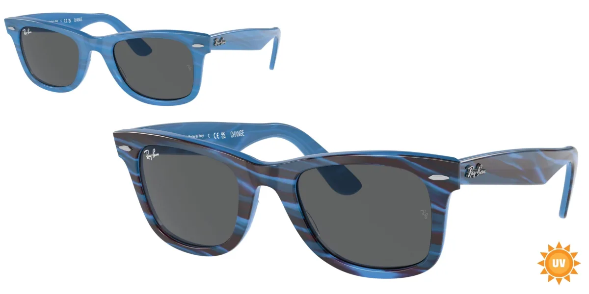 Ray-Ban Wayfarer Change RB2140 fotocromatiche blu a righe 1409B1